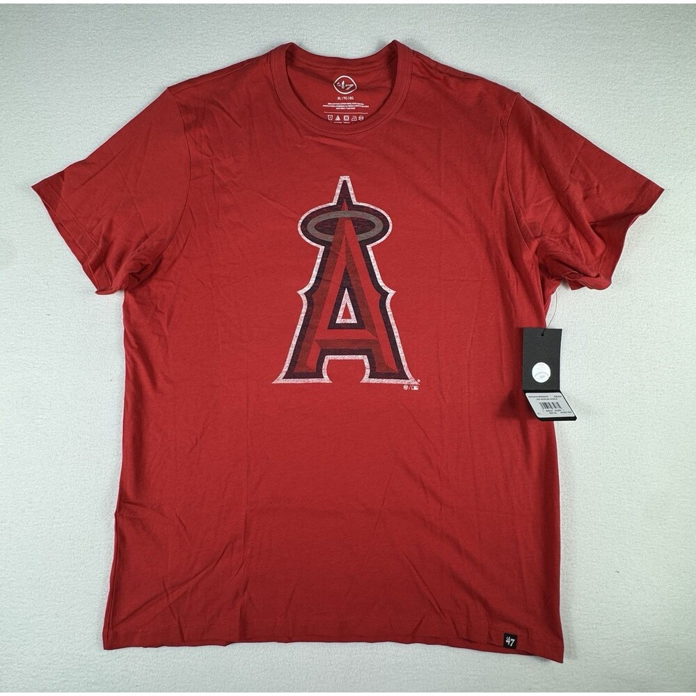 '47 Los Angeles Angels MLB Baseball Crew Neck SS T-Shirt, Red, Size XL NWT